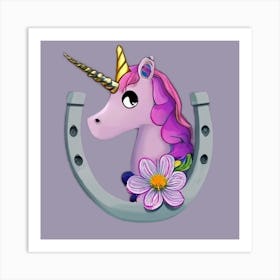 Unicorn Horseshoe Room Wall Decor Art Print