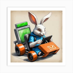 Rabbit In A Car 1 Art Print