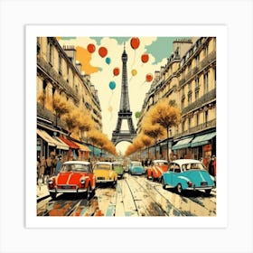 Paris Street Scene Art Print