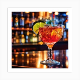 Cocktail On A Bar Art Print