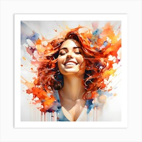  Portrait Art, Abstract Woman Face, Vibrant Colors Prints Art Print