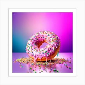 Donut With Sprinkles Art Print