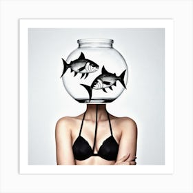 Fish Bowl Head 6 Art Print