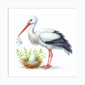 Stork Art Print