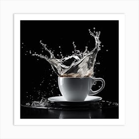 Splash Of Water On A Cup Of Coffee Art Print