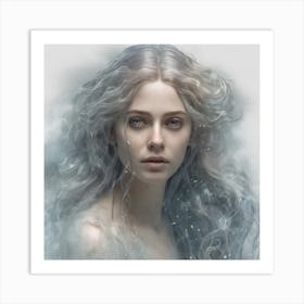 Girl With Long Hair Art Print