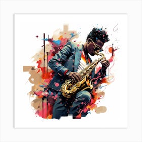 Jazz Saxophone Player Art Print