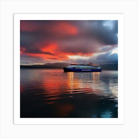 Sunset On A Cruise Ship 19 Art Print