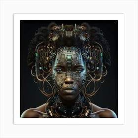 Futuristic Black Woman Art Print