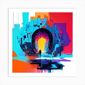 Futuristic Tunnel Art Print