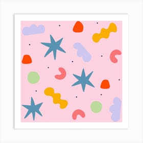 Lavender Stars Square Art Print