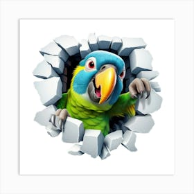 Parrot Through A Hole Art Print