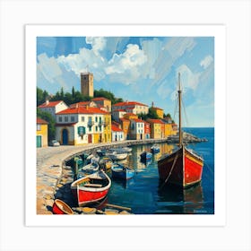 Boats At The Harbor 1 Art Print