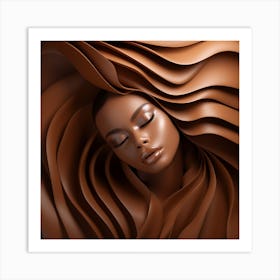 3d Image Of A Woman Sleeping Art Print