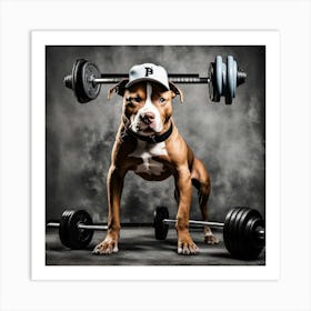 Dog With Weights 1 Art Print