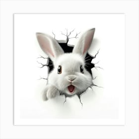 Rabbit Peeking Through A Hole 5 Art Print