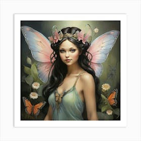 Fairy With Butterfly Wings Art Print 1 Art Print