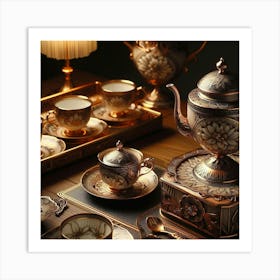 Antique Tea Set Art Print