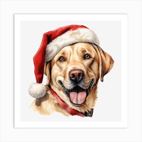 Santa Labrador 3 Art Print