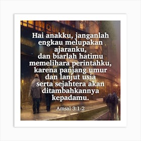 Amsal 3 1 2 Art Print