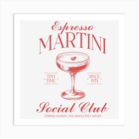 Espresso Martini Social Club Art Print