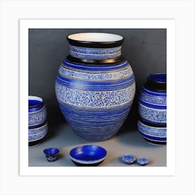 BB Borsa Blue And White Vases 1 Art Print
