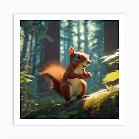 Squirrel In The Forest 420 Art Print