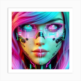 Cyborg Girl Art Print