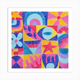 Colourful mosaic pattern Art Print