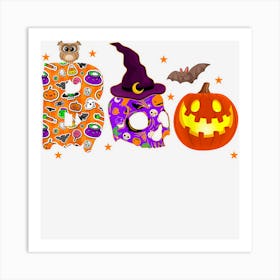 Boo With Spiders And Witch Hat Skull Halloween Art Print