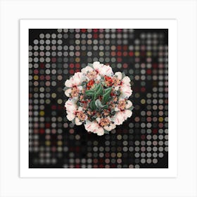 Vintage North West Honeysuckle Floral Wreath on Dot Bokeh Pattern n.0157 Art Print