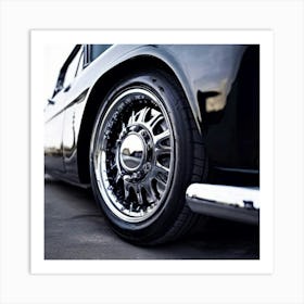 Car Wheel Tire Tyre Vehicle Auto Automobile Transportation Truck Rim Flat Road Old Vint (3) Art Print