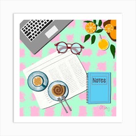 Work And Breakfast 1 Art Print