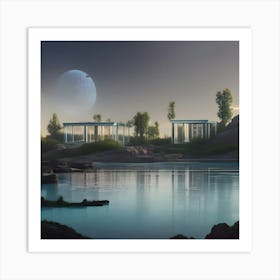 House By The Lake Art Print