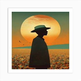 Old Man And The Sunset Art Print