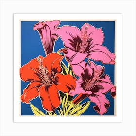 Lily 4 Pop Art Illustration Square Art Print