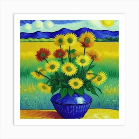 Sunflowers In A Vase 2 Art Print