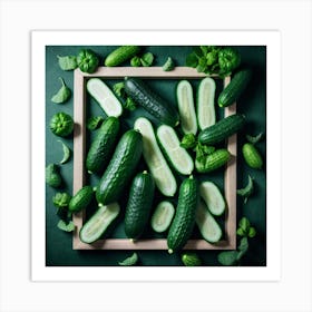 Cucumber As A Frame (72) Art Print