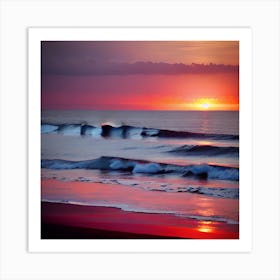Sunset At The Beach 322 Art Print