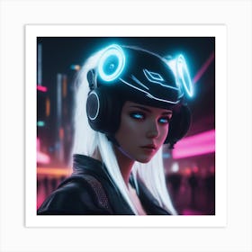 Neon Girl Art Print