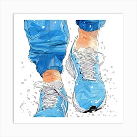 Blue Sneakers Art Print