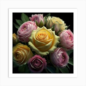 Roses Bouquet Art Print