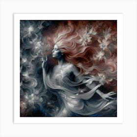 Woman With Long Hair 1 Art Print