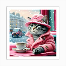 Cat In A Hat 15 Art Print