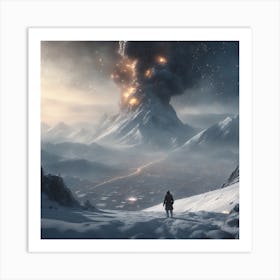 Of A Snowy Mountain Art Print