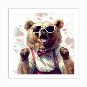 Bear In Sunglasses Art Print