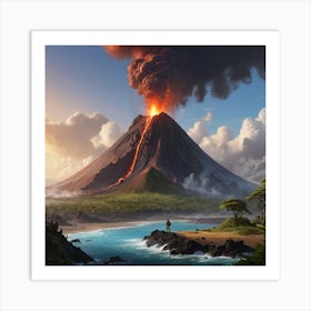 Volcano Island Art Print
