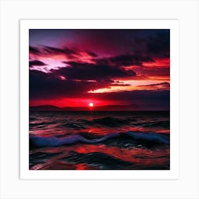 Sunset Over The Ocean 57 Art Print