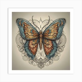 Butterfly Tattoo 3 Art Print