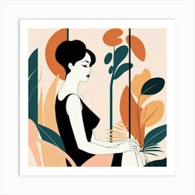 Woman Sitting In A Chair Art Print